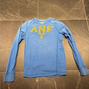 Abercrombie & Fitch Blue Long Sleeve Tee with Yellow Accents